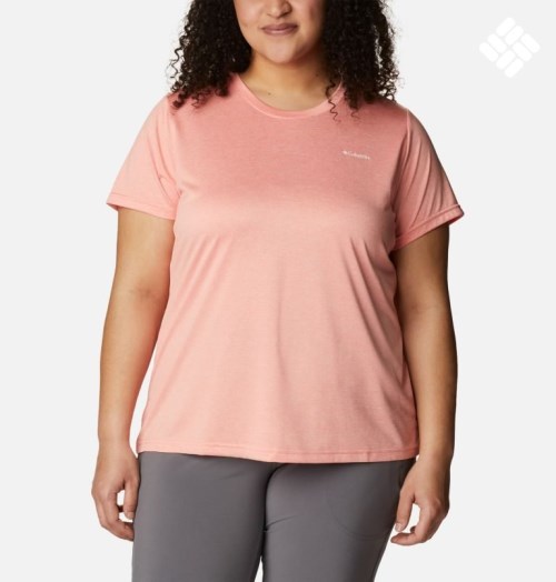 Columbia Hike Crew T-skjorte Dame Korall | Plus Size 14290Z